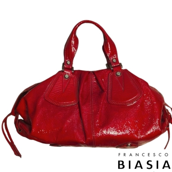 Francesco Biasia Handbags - Francesco Biasia Red Patent Leather Satchel